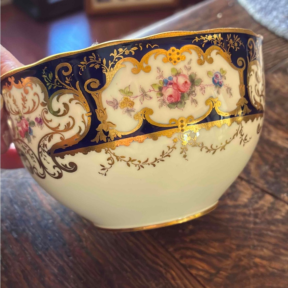 Royal Crown Derby White and Gold Porcelain Bowl